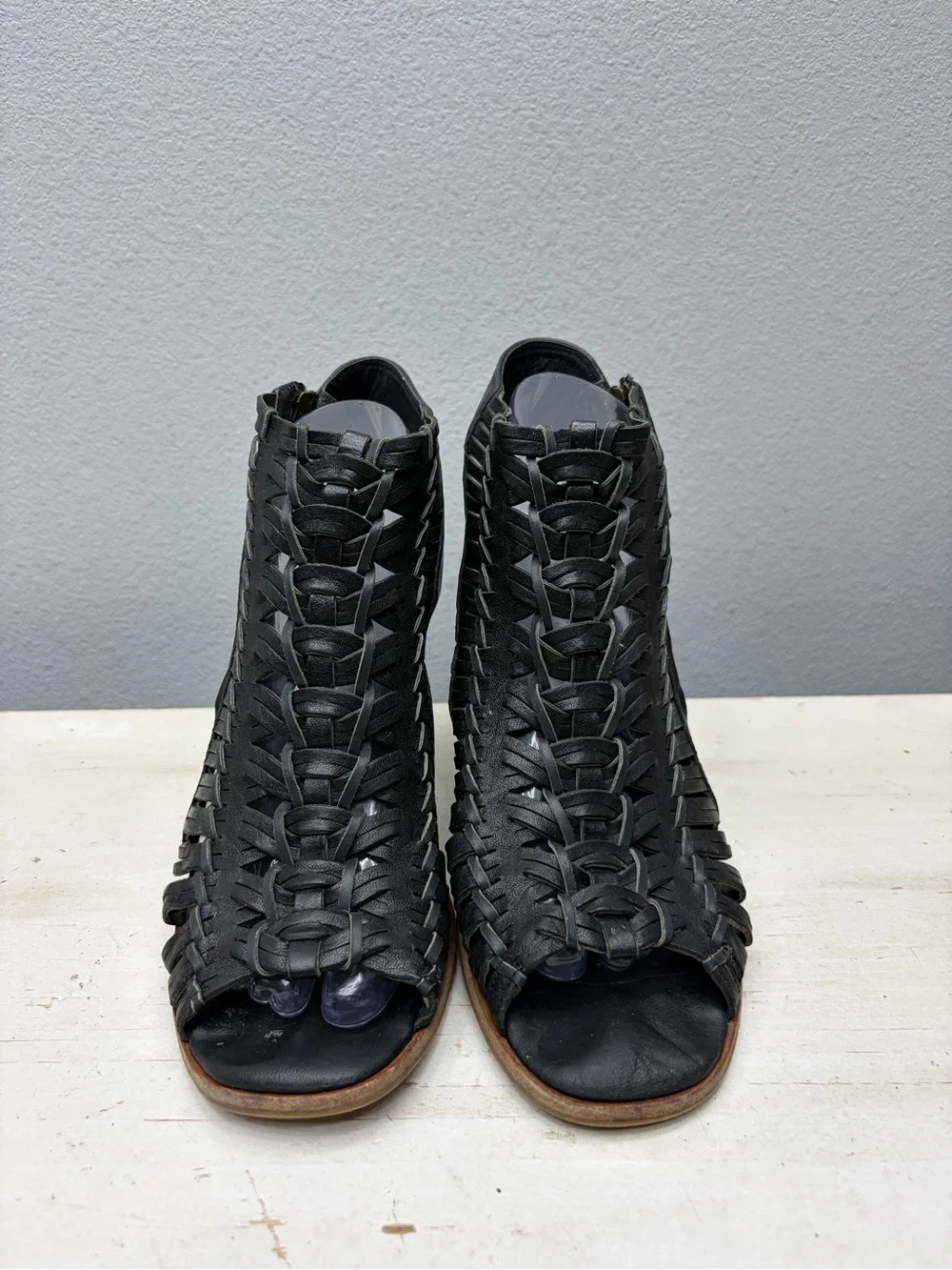 Paul Green Black Leather Miranda Heeled Sandals Size 6